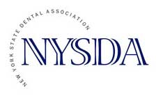 The image shows a logo with the text  NYSDA  prominently displayed on a blue background, indicating it is related to the New York State Dental Association.